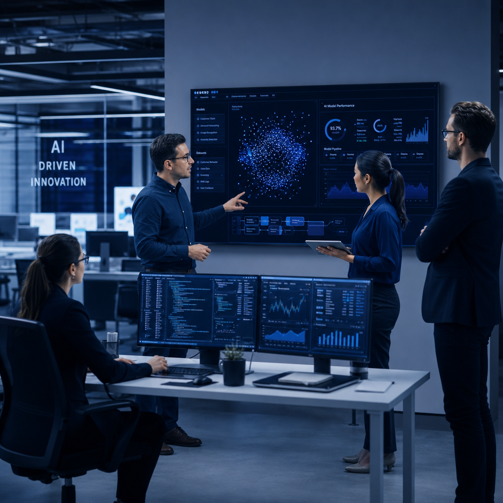 Our team collaborating on AI solutions